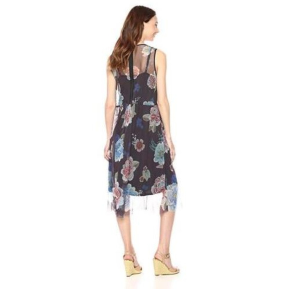 Biya Johnny Was 2 Pc Hahna Mesh Floral Print Dress - Picture 3 of 3